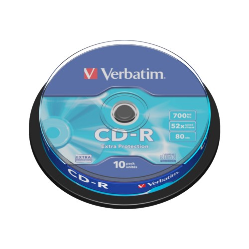 Диск CD-R Verbatim (43437) 700MB 10штук Незаписанный