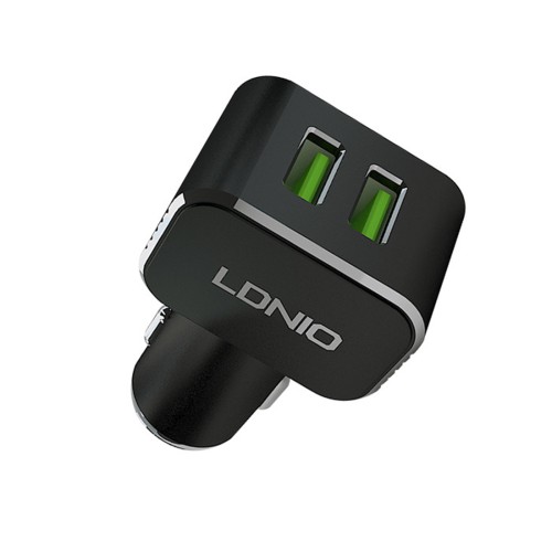 Автомобильное зарядное устройство LDNIO C306 2*USB-A 18W 5V-3.6A Auto Lightning Чёрный